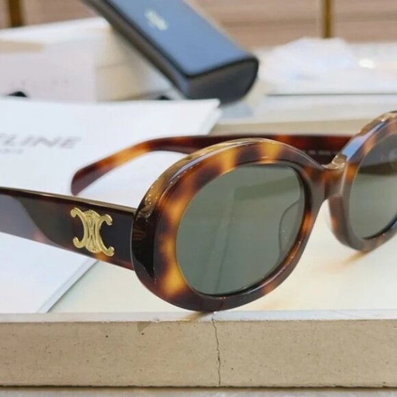 Celine Brown Tortoise Shell Sunglasses - Picture 4 of 9
